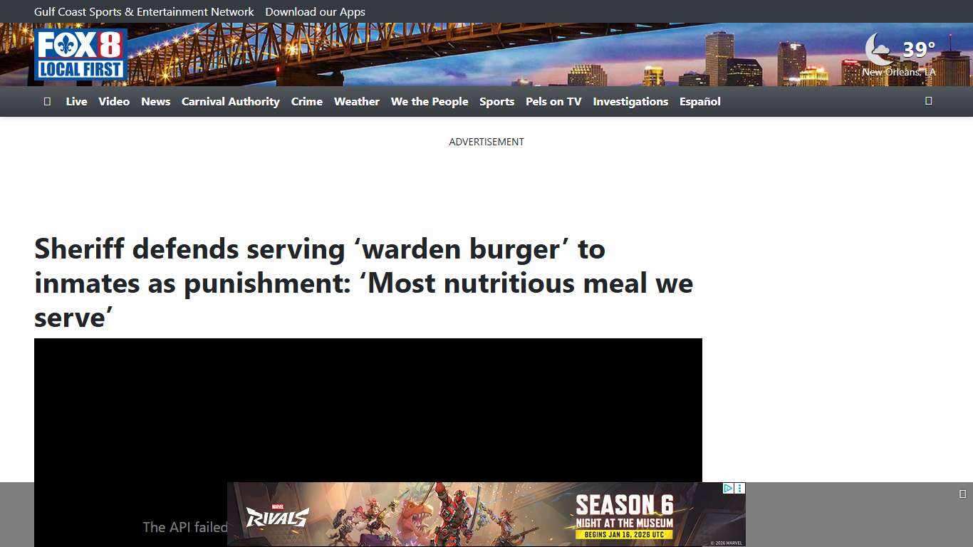 Sheriff defends serving ‘warden burger’ to inmates as punishment: ‘Most nutritious meal we serve’