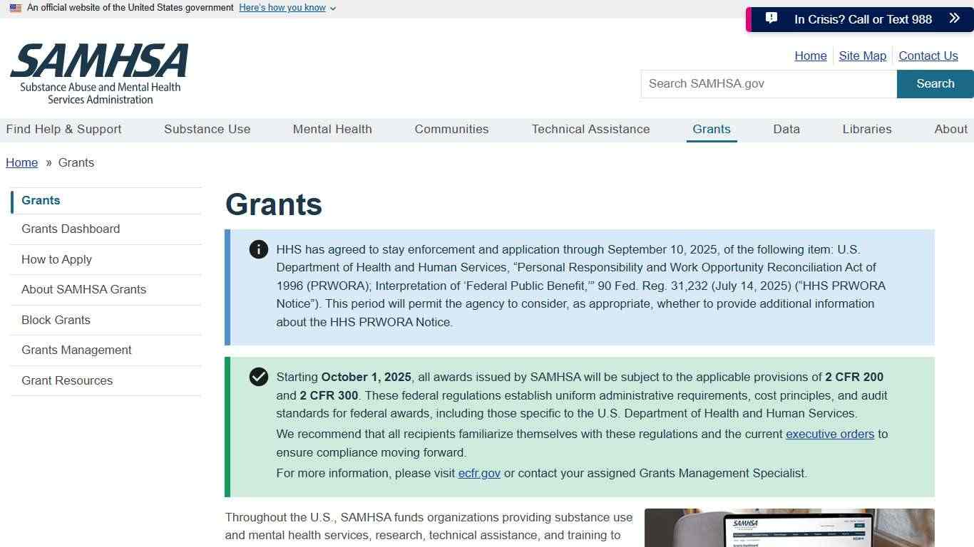 Grants for Mental Health and Substance Use | SAMHSA
